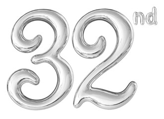 32nd Anniversary Silver Number 3D