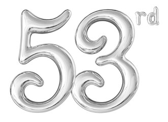 53rd Anniversary Silver Number 3D