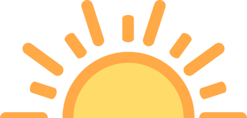 A half sun is setting downwards icon sunset concept for graphic design, logo, website, social media, mobile app, UI illustration
