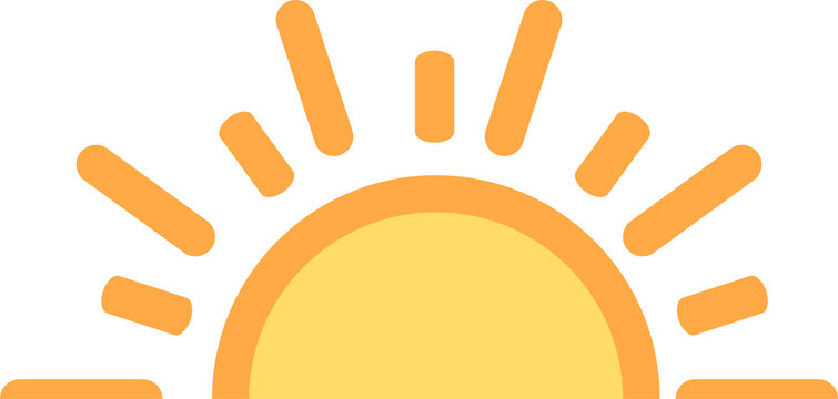 A half sun is setting downwards icon sunset concept for graphic design, logo, website, social media, mobile app, UI illustration