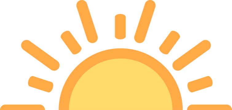 A half sun is setting downwards icon sunset concept for graphic design, logo, website, social media, mobile app, UI illustration