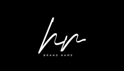 HR letter beauty handwriting vector logo. 