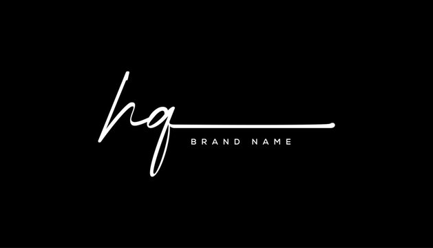 HQ letter beauty handwriting vector logo. 