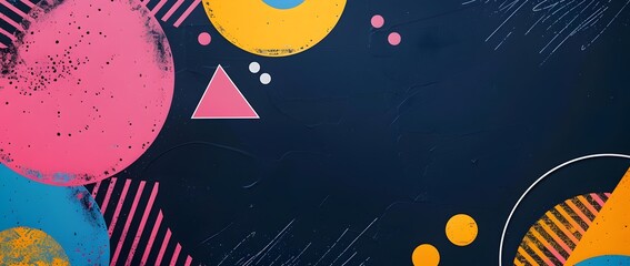 Obraz premium Layered Geometric Doodle Print Border Design on Abstract Background for Creative Banners and Flyers