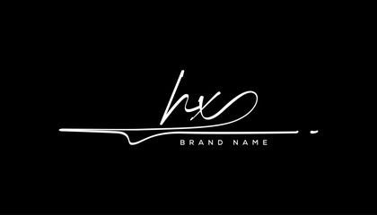 HX letter beauty handwriting vector logo. 
