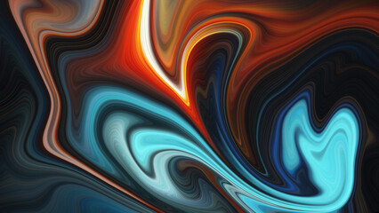 Dark blue orange gradient background, blurry color flow texture.