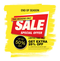 sale banner layout graphic design vector illustration