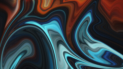 Dark blue orange gradient background, blurry color flow texture.