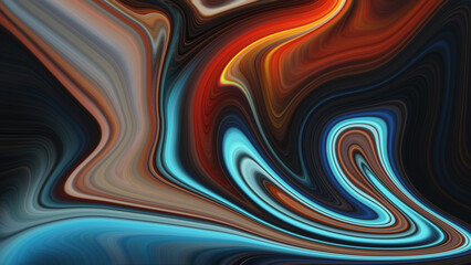 Dark blue orange gradient background, blurry color flow texture.