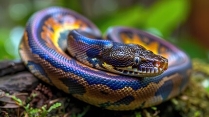 Boa species exclusive to Central and South America Epicrates cenchria also known as rainbow and slender boa