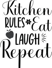 Kitchen SVG Typography Vector Design