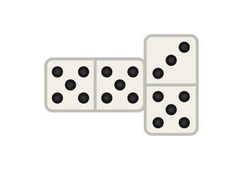 Fichas de dominó juntas en fondo blanco