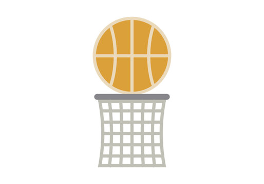 Canasta con pelota de baloncesto encestando