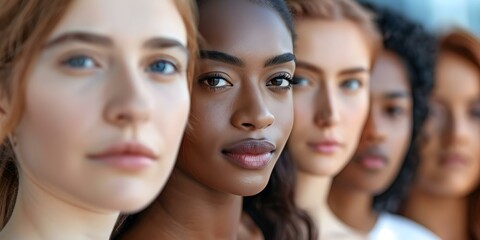Obraz premium A Multicultural Group with Different Skin Tones. Concept Diverse Group, Multicultural Photoshoot, Skin Tones, Inclusive Portraits, Representation
