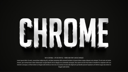 Chrome editable text effect, metallic text effect