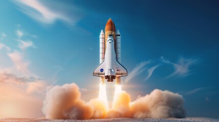 High-tech space shuttle being constructed, advanced robotics and materials in use, a modern engineering masterpiece