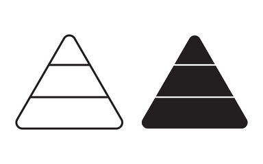 Pyramid infographic set . Pyramid charts 3 levels . Vector illustration