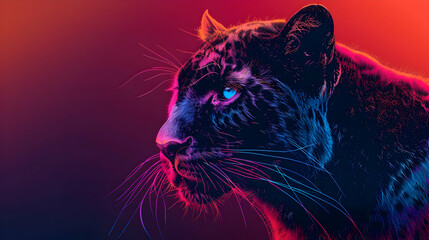 Neon Panther Illustration