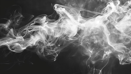 Obraz premium Abstract white smoke texture in a black background.