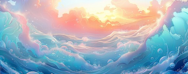 海の美しい漫画イラスト