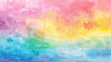 カラフルな虹色の水彩画で描かれたバックグラウンド背景用AI生成画像