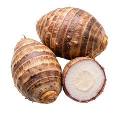 Taro top view isolated on transparent background