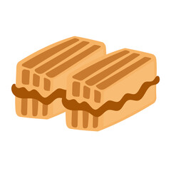 Indonesian grilled toast bread vector illustration, roti bakar bandung indonesia clip art image, indonesian street food isolated on white background
