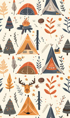 cartoon 2d illustrator doodle pattern, cute pattern in graphic seamless pattern