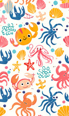 cartoon 2d illustrator doodle pattern, cute pattern in graphic seamless pattern