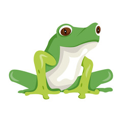 Summer frog icon in flat style 

