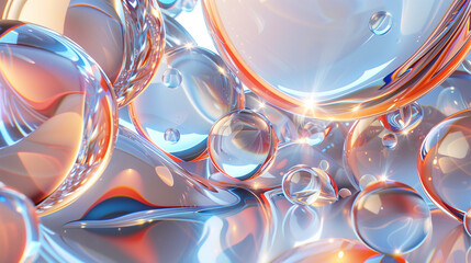 modern 3d wallpaper with abstract 3d glass shapes business background 