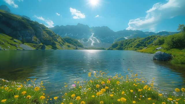 lake in the summer, video background 