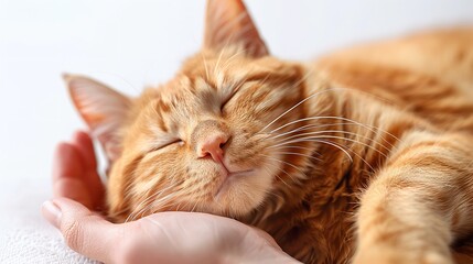 Close up portrait of a cat attempting to relax