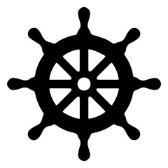 ship steering wheel illustration. © Kajonbai