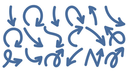 Arrows pointing in different directions handwritten isolated on white background , illustration Vector EPS 10