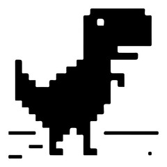 Obraz premium Pixelated dinosaur illustration.