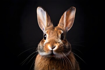  rabbit on black background