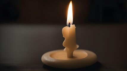 A candle burns