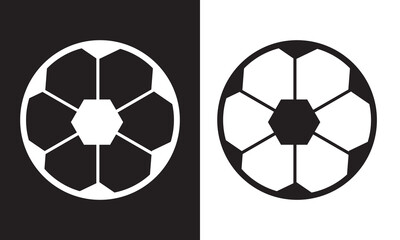 Soccer ball or football flat vector icon for sports apps and websites. isolated on black and white background. EPS 10