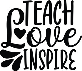 Teacher Typography  SVG Vector Design 