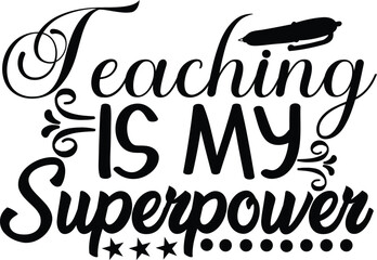 Teacher Typography  SVG Vector Design 