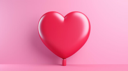 Valentines Day graphic with red heart in speech bubble on pink background. Perfect for decorations and illustrations.