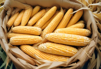 Concept photo of organic corn cobs, wallpaper