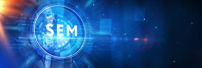 SEM Search Engine Optimization Marketing Ranking concept for website.