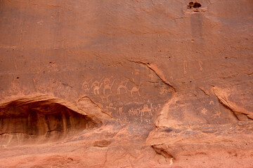 rock painting, Wadi Rum Protected Area, Jordan