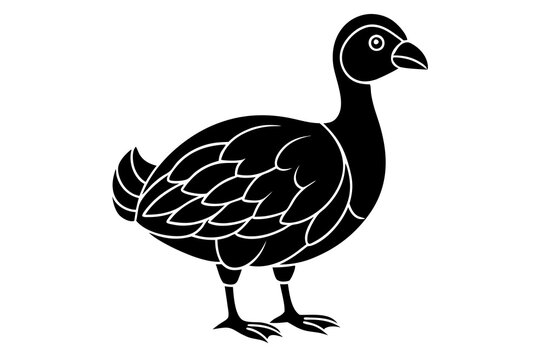 black dodo bird silhouette on white background clip art preview