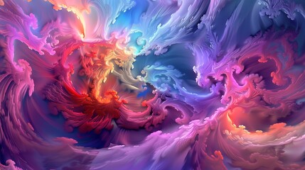 Fototapeta premium Vivid colors swirling together in a kaleidoscopic dance of creativity.