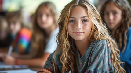 Obraz premium Gratitude Journaling: Students and teachers engaged in gratitude journaling exercises, highlighting the practice of gratitude as a tool for mental well-being in educational settings
