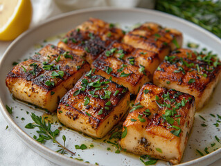 Teller mit gegrilltem Halloumi 