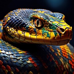 Fototapeta premium the AI Image Generator, anaconda snake is green in color